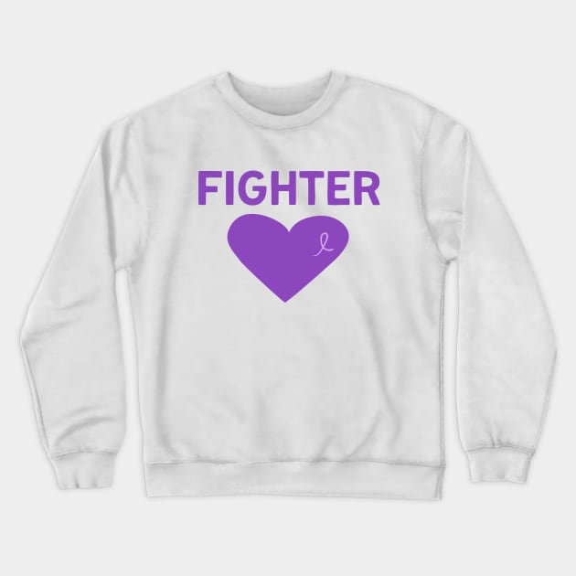 Eating Disorder Warrior Gift Purple Ribbon Gift Lupus Fibromyalgia Anorexia Alzheimers Crewneck Sweatshirt by InnerMagic